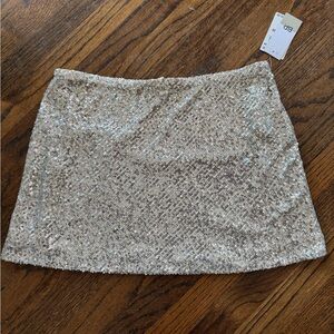 Sequin Silver Miniskirt Size M NWT